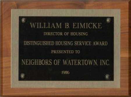1986 William B. Eimicke Distinguished Housing Service Award